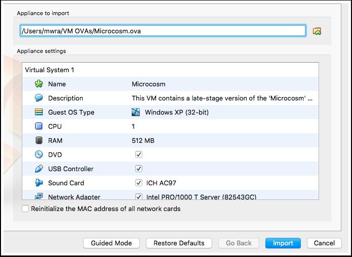 18.7 Importing a VM archive - 2 Navigate to the OVA file and select it.