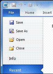 Click File in top left corner 2) Point to Save as option 3)