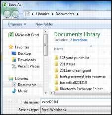 File will be FILENAME.xlsx OR Save as Excel 97-2003.