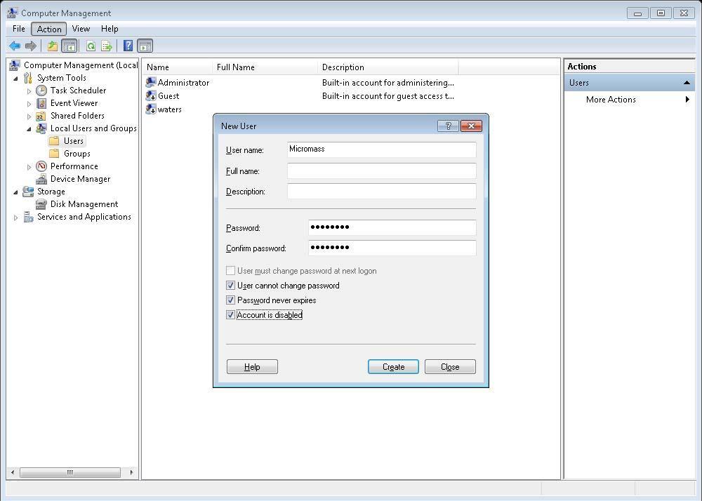 5.5. Adding User Account Go to Control Panel -> System and Security -> Administrative Tools and Open the Computer Management. In the Computer Management window, expand to Users.