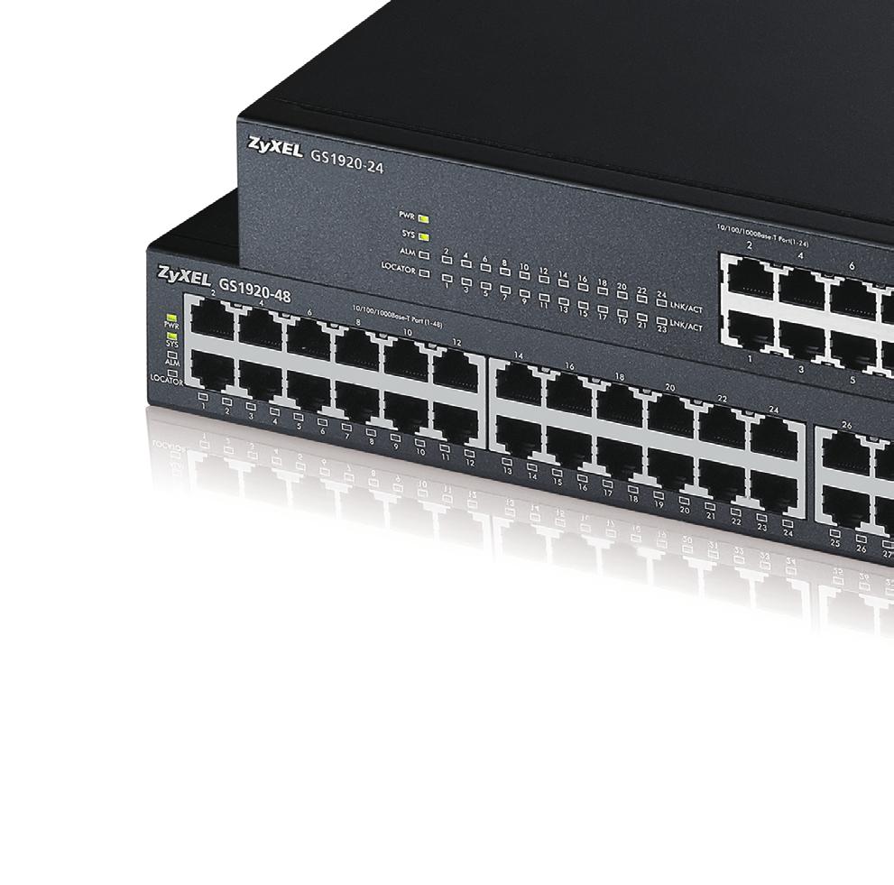 GS1920 Series 24/48port GbE Smart Managed Switch Today s small and mediumsized businesses (SMBs) expect a higher level of performance from their networks more connections to support diverse