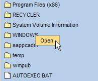 folder. File-Specific Context Menu Do a right-click on a directory name or icon.