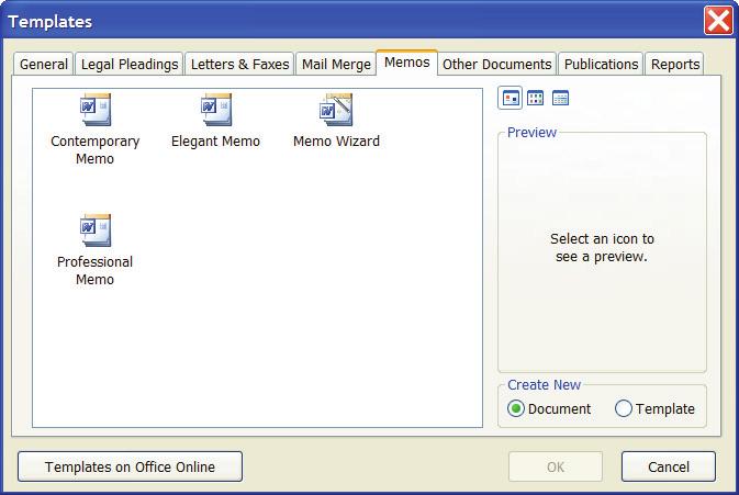 Make sure the Document button is selected under the Create New section 6.