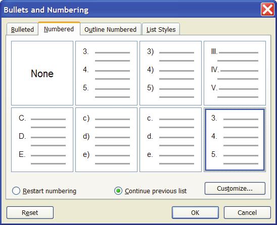 Changing Numbered Bullets We can also make changes to our numbered bullets. 1. Type And finally: then press Enter 2. Click on the Numbering bullet button 3.