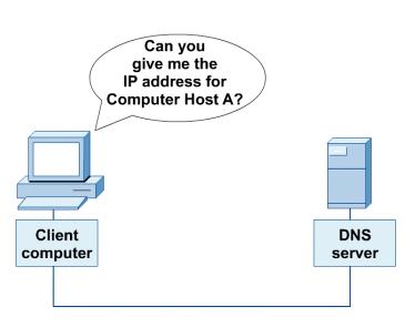 The DNS protocol allows clients to make requests to DNS servers in the network for the translation of names to IP addresses.