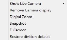 Logout / firmware version display 10.5 Sub-screen Functions Right-click mouse to select an option from the popup menu.