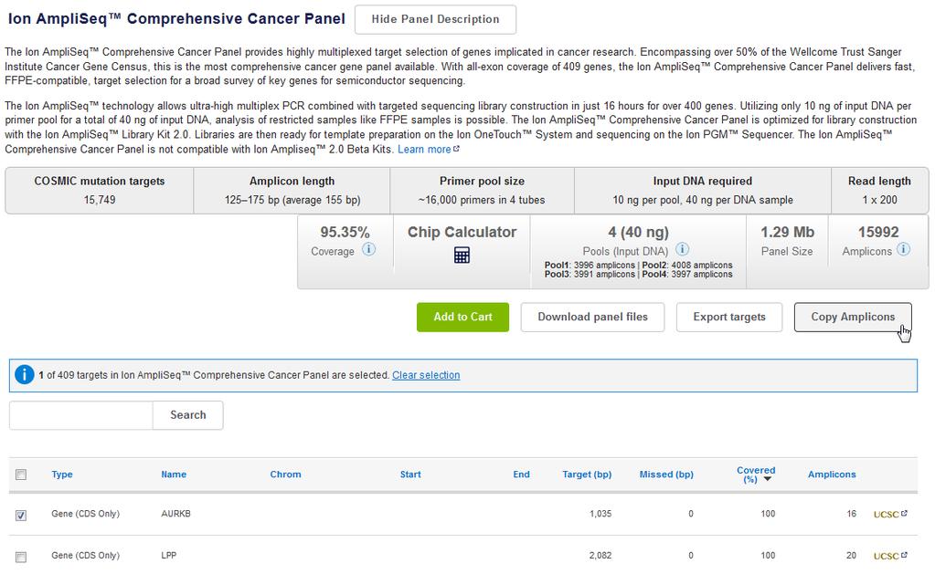 Chapter 1 Get started with Ion AmpliSeq Designer Copy existing amplicons 1 2.