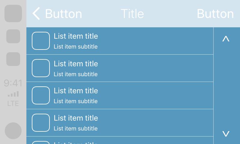 List Template The List Template allows navigation apps to present a hierarchical list of menu items. It includes a navigation bar and a list.