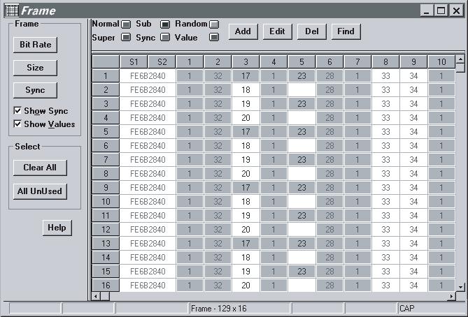 SOFTWARE FEATURES CHANNEL SET-UP The Channel set-up screen provides a tabular representation of the PCM frame map and includes card assignments.