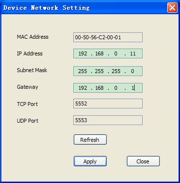This function can repair IP address, subnet mask, gateway information of device as below