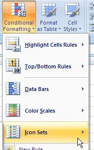 CONDITIONAL FORMATTING ICON SETS: HOME