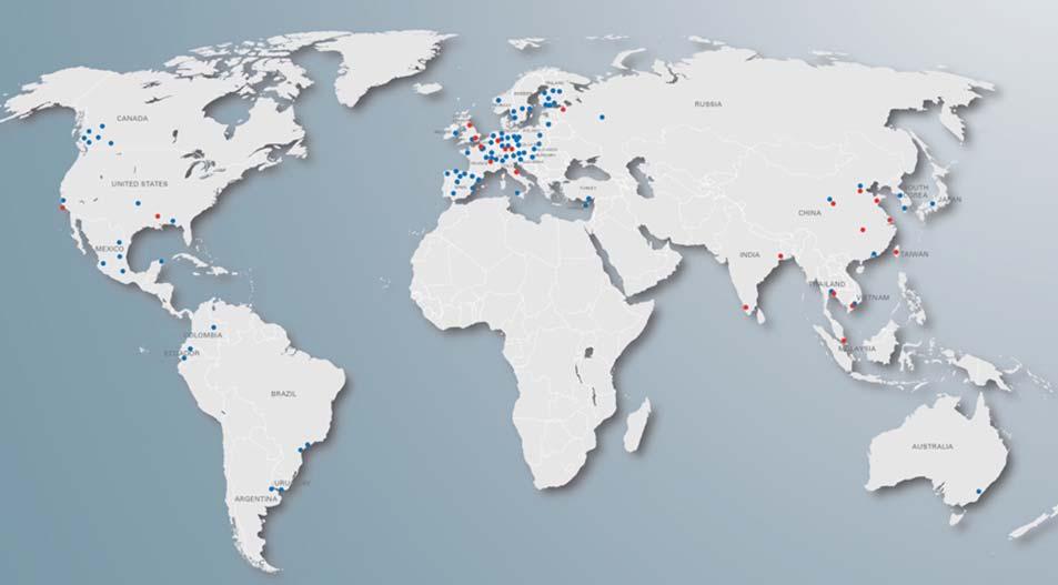 International Student Exchange & Study Programms The World According to the School of Business FHNW: blue = student exchange; red