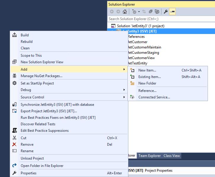 Removing a Jet Data Entity If you want to modify a data entity you will need to remove it from Finance and Operations, go back into Visual Studio make the changes, and rebuild the project.