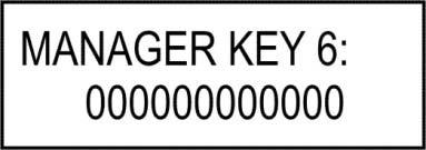 The actual electronic code is etched on each key. You can view each key number in this mode. When a key number is not used, zeros will be displayed.