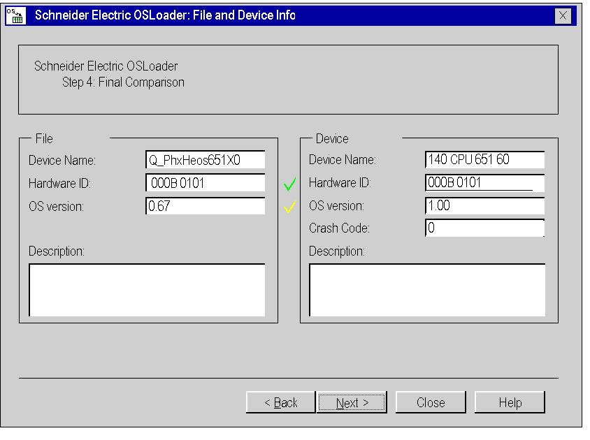 Description of Screens File and Device Info Screen General This screen provides a comparison between: The file properties to be transferred to a selected device (File area).