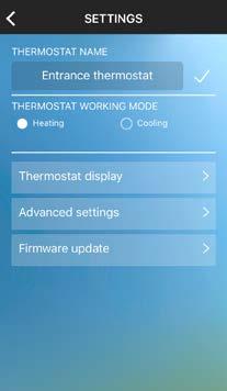Change operating mode of the Smarther (heating/cooling) With the Thermostat App, it is possible to change the Smarther mode from heating to cooling