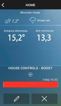 Manage several houses and several Smarther With the Thermostat App, it is possible to manage up to 4 houses and up to 4 Smarther for each house 3. Touch to open the pull-down menu.