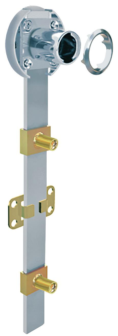 Side Mount Gang Lock CLA 6 18 ROTARY LIFTING PIN MOVEMENT Side mounted 3/4" (19 mm) diameter Key removable in locked and unlocked positions With aluminum bar 3-5/8" (6 mm), 49-7/3" ( mm) bar option