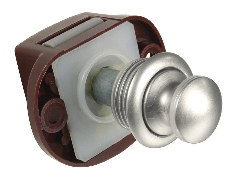 lock 1 Bezel 1 Strike Spacers 1 mm Spacers 3 mm 4 Wood Screws (#6 x ½ ) 3991 59 19 Concealed Push Knob Lock - Small - Table for Spacers To install spacers, turn knob counterclockwise and remove from