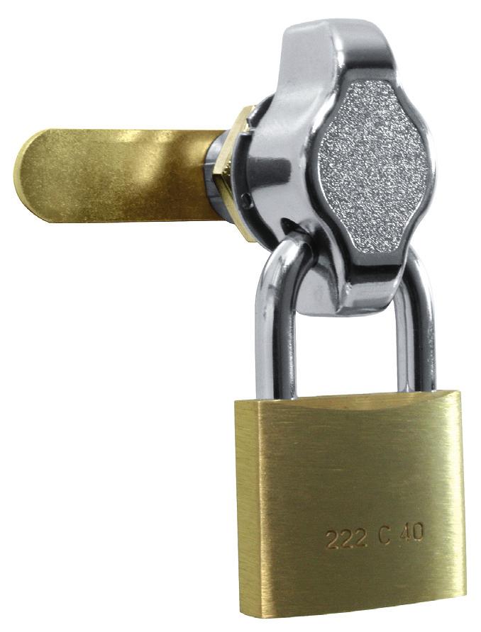 pad locks Made of die cast metal Drill hole diameter required: 19 mm (3/4") Applications Lockers Desks Cabinets Office furniture 1 Lock 1 Straight Cam 1 Offset