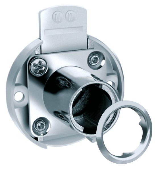 7 mm CLA 61 Single Bolt Drawer Lock Drill hole and application 3/4" (19 mm) diameter 7/8" ( mm) barrel length