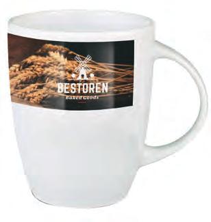 0355 Stoneware mug, glossy white, including sublimation, with a choice of 4