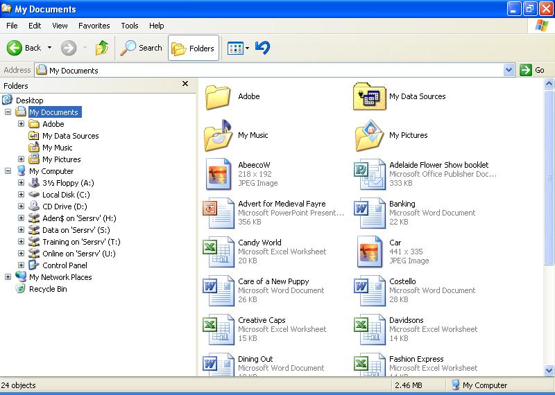 Windows Explorer Windows XP Click on the Start button. Select All Programs, Accessories then click on Windows Explorer.