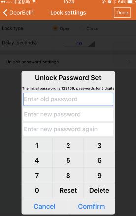 (7)Lock settings: Set the lock to open the time and set the unlock password, the initial unlock password