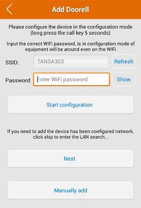 NOTE: If you do not find the need to add the doorbell ID serial number, please click on the top right corner of the page Three ways to connect WIFI 1 Wireless Wifi mode: In the "SSID" option, select