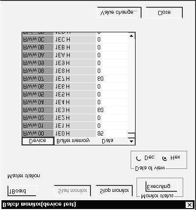 7 ONLINE OPERATIONS 2) RWw/RWr batch monitor screen If the bit device was specified on the "Refresh device specification" screen, the screen appears in the display format shown in 1).