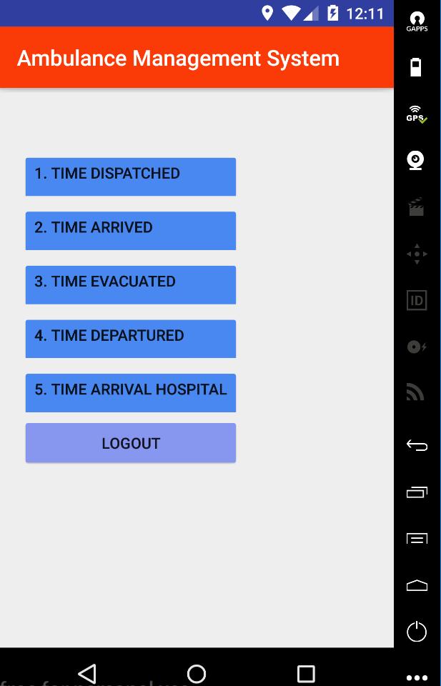 iii. Rajah 5.2.2 Halaman Utama Time Dispatched Rajah 5.2.3 menunjukkan rekabentuk bagi merekodkan masa,status dan lokasi ambulan bergerak dari PPUKM.