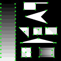 After applying corner detection algorithm, corner points are shown by green squares. Figure10. Figure11.