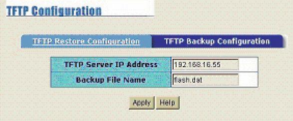 Use this page to set TFTP server address. You can restore EEPROM value from here, but you must put back image in TFTP server, the IP DSLAM will download back the flash image. 2-4-13-2.