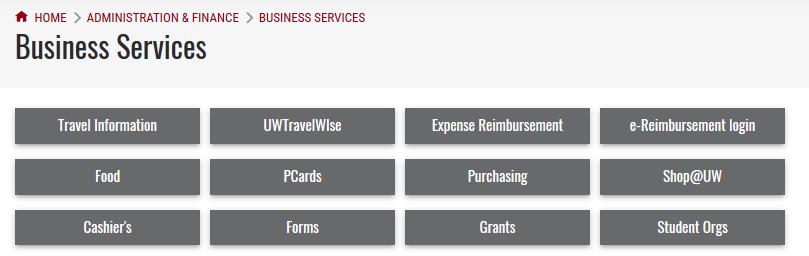 Services At the Business Services Homepage Click on e-reimbursement login