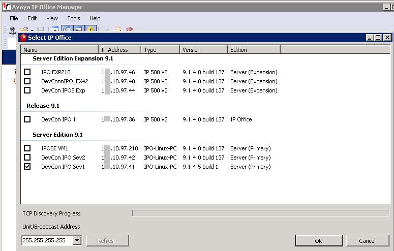 In the Select IP Office window, select primary system which is