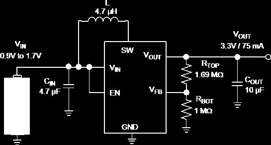 2V V IN No load total input current: 17 μa @1.
