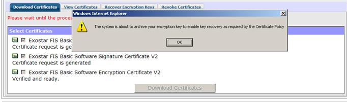 NOTE: The Passcode is NOT the same as your MAG login password. Step 2: Archive Encryption key If your Passcode is correct, you will see the list of certificates that you can download.