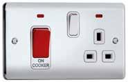 compliance with BS 4177 25-year guarantee 45 Amp Cooker Control Units Chrome/Stainless