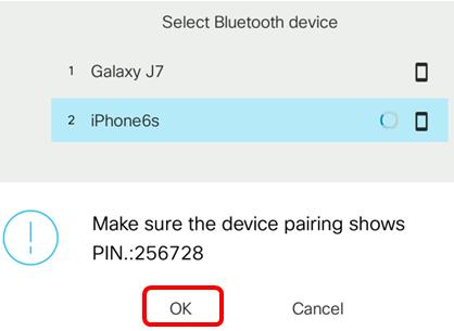 Once the Bluetooth device has been paired, a check icon will be displayed next to the