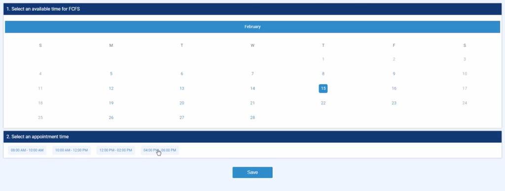 Once you click on booth location from the scroll bar on the left, you ll be taken to a calendar view of available dates. The dates with open times will appear blue.