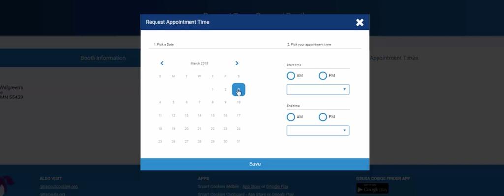 When you click save, you will be directed to this screen. The next step is to set up your appointment times by clicking on the Request Appointment Time button.