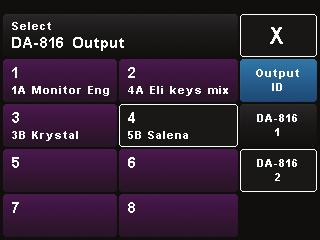 OUTPUT ID FEATURE The Output ID feature sends a test tone to the selected DA-816 Output. This allows you to verify that the desired external device is connected to the selected output. 1.