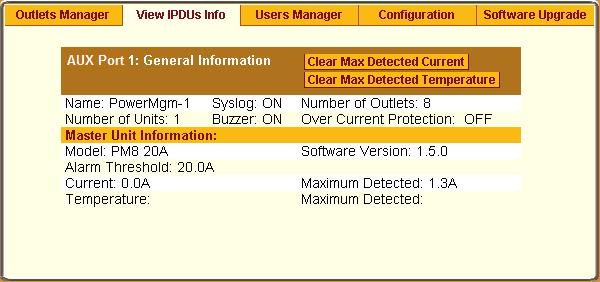 Access To View and Reset IPDU Information 1. In Expert mode, go to Access>IPDU Power Management>View IPDUs Info. The View IPDUs Info form appears. 2.