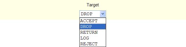 Configuration If the LOG and REJECT targets are selected, additional fields appear as described under LOG Target on page 227 and REJECT Target on page 228.