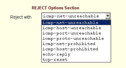 Configuration Field Name Inverted Definition This ICMP option will be applied to all rules except the currently selected rule. 4.