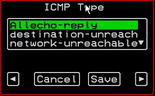 Fragments Appears only if All, Numeric, TCP, UDP, or ICMP are selected from the Protocol menu. ICMP Type Appears only if ICMP is selected from the Protocol menu.