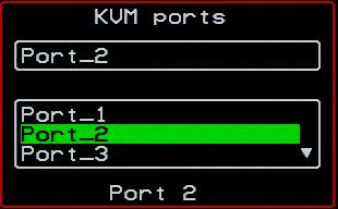 Configure KVM ports [Select a port] Active Server name Power outlet Figure 7-4: KVM Ports Configuration Screens The following table shows the KVM port configuration