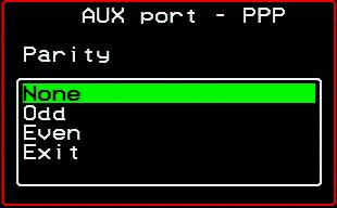 Screen AUX port - PPP Data Size Description The