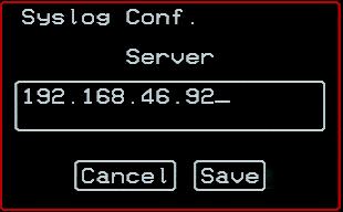 Figure 7-8: Syslog Configuration Server Screen To complete the configuration of system logging, you must specify a facility