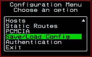Save/Load Configuration Screens You can use the Save/Load Config option on the OSD Configuration Menu to save any configuration changes you have made